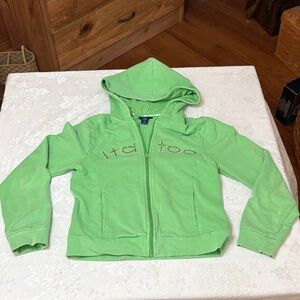 Limited Too Bright Green zippered Hoodie with two side pockets
